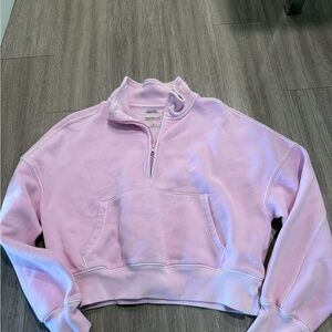 Abercrombie Women's Pink Quarter-Zip Sweatshirt